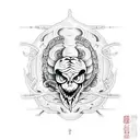 Snake  skull heart broken horoscope cancer holding a hreat blood  tattoo design idea