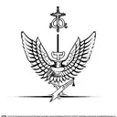 minimalist stoic cardinal virtues discipline Justice wisdom courage symbols cross x tattoo design idea