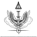 minimalist stoic cardinal virtues discipline Justice wisdom courage symbols cross x tattoo design idea