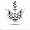 minimalist stoic cardinal virtues discipline Justice wisdom courage symbols cross x tattoo design idea