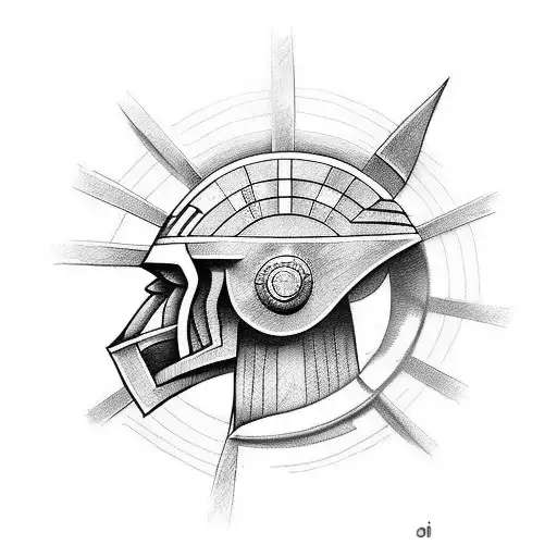 Sketch Spartan Tattoo Idea - BlackInk AI