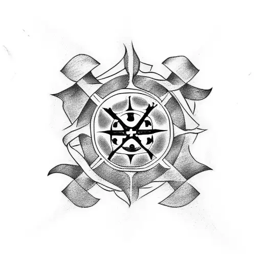 pirate flag words tattoo design idea