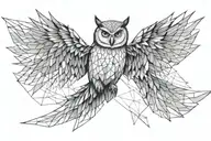 owl flying tattoo design idea