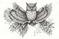 owl flying tattoo design idea