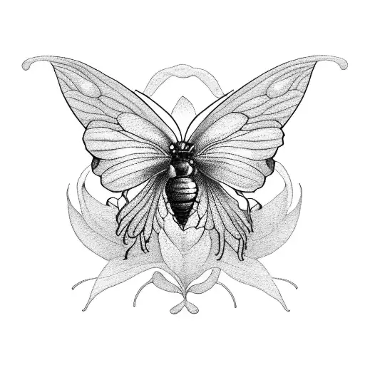 Carnation, violet, rose, daisy, marigold, narcissus, dahlia, butterfly, bee, skull, leaves tattoo design idea