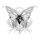 Carnation, violet, rose, daisy, marigold, narcissus, dahlia, butterfly, bee, skull, leaves tattoo design idea