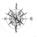 A simple compass with puzzle piece accents, indicating that everything is on the right path and will come together in time tattoo design idea