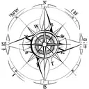A simple compass with puzzle piece accents, indicating that everything is on the right path and will come together in time tattoo design idea