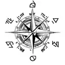 A simple compass with puzzle piece accents, indicating that everything is on the right path and will come together in time tattoo design idea
