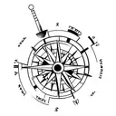 A simple compass with puzzle piece accents, indicating that everything is on the right path and will come together in time tattoo design idea