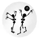 two skeleton dancing under disco ball tattoo design idea
