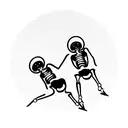 two skeleton dancing under disco ball tattoo design idea