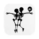 two skeleton dancing under disco ball tattoo design idea