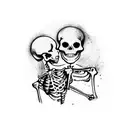 two skeleton dancing under disco ball tattoo design idea