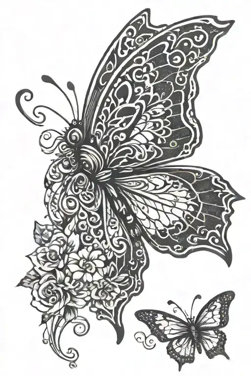 yhwh butterfly tattoo design idea