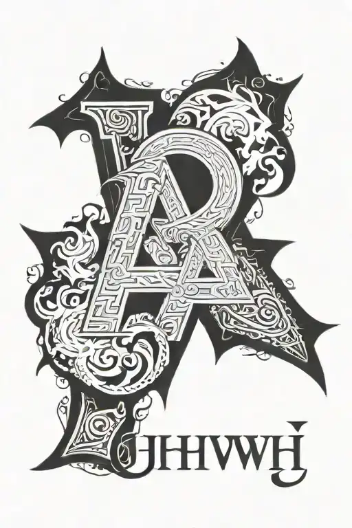 yhwh name tattoo design idea