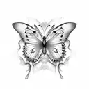 4:44 am and a butterfly  tattoo design idea
