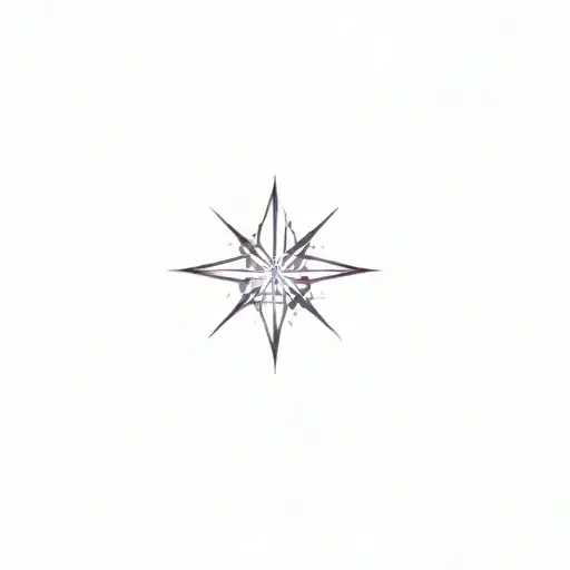 starburst compass tattoo design idea