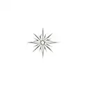 starburst compass tattoo design idea