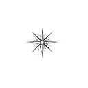 starburst compass tattoo design idea