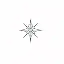 starburst compass tattoo design idea