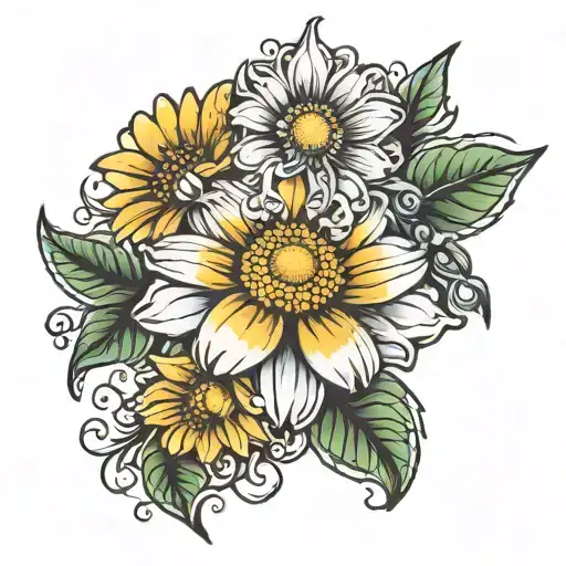 daisy tattoo design idea