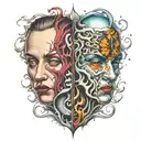 good side and bad Side tattoo design idea