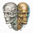 good side and bad Side tattoo design idea