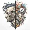 good side and bad Side tattoo design idea