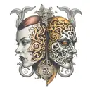 good side and bad Side tattoo design idea