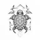 turtle mayan tattoo design idea