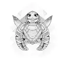 turtle mayan tattoo design idea