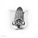 skateboard memorial  tattoo design idea