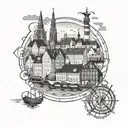 Copenhagen city scape tattoo tattoo design idea