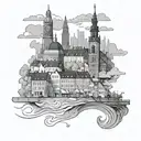 Copenhagen city scape tattoo tattoo design idea