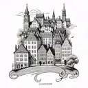 Copenhagen city scape tattoo tattoo design idea