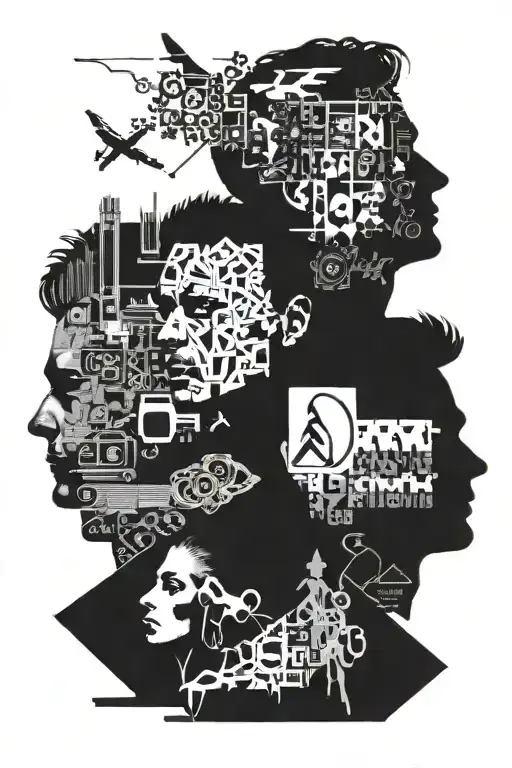 Combine Depeche Mode album covers into a unique collage design tattoo design idea