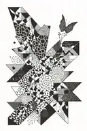 Create a minimalist geometric design inspired by Depeche Mode lyrics tattoo design idea