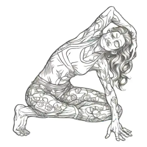yoga pose tattoo design idea