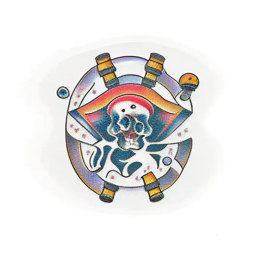 psilocybin molecule tattoo design idea