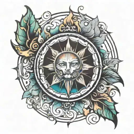 Aurora Sun tattoo design idea