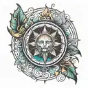 Aurora Sun tattoo design idea