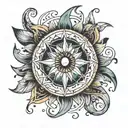 Aurora Sun tattoo design idea