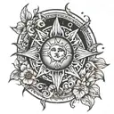 Aurora Sun tattoo design idea