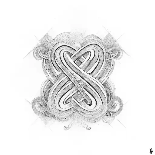 Infinity symbol made of name Bryan, Joana and Hugo tattoo design idea