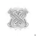 Infinity symbol made of name Bryan, Joana and Hugo tattoo design idea