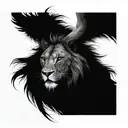 A lion and phoenix hybrid creature, embodying the merging of strength and rebirth in the face of adversity tattoo design idea