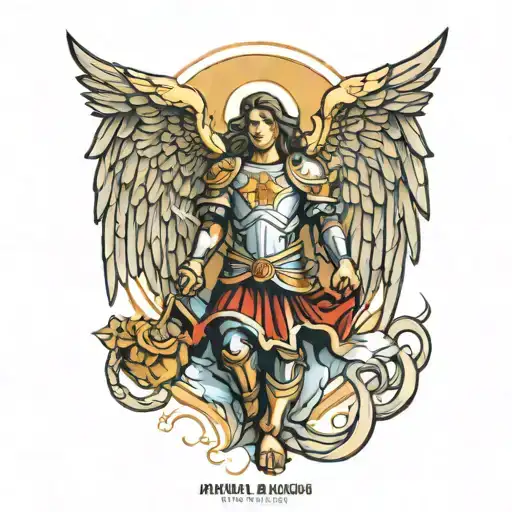 St. Michael archangel tattoo design idea