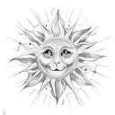 sun stars and sparkles tattoo design idea