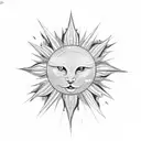 sun stars and sparkles tattoo design idea